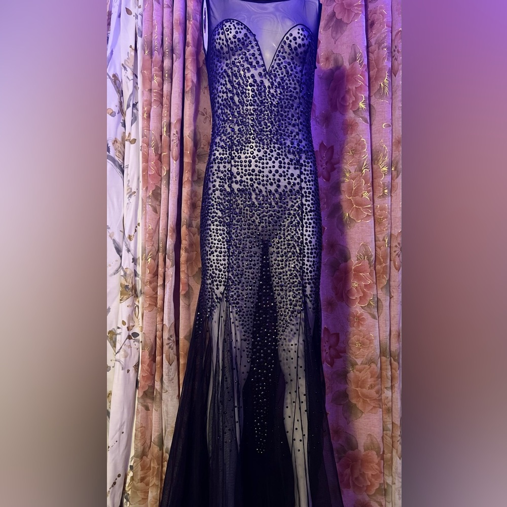 Black hand beaded dress